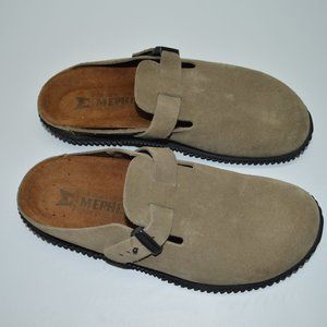 Mephisto Khaki Suede Mules Comfort Walking Shoes 38